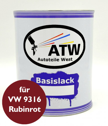 Autolack für VW 9316 Rubinrot